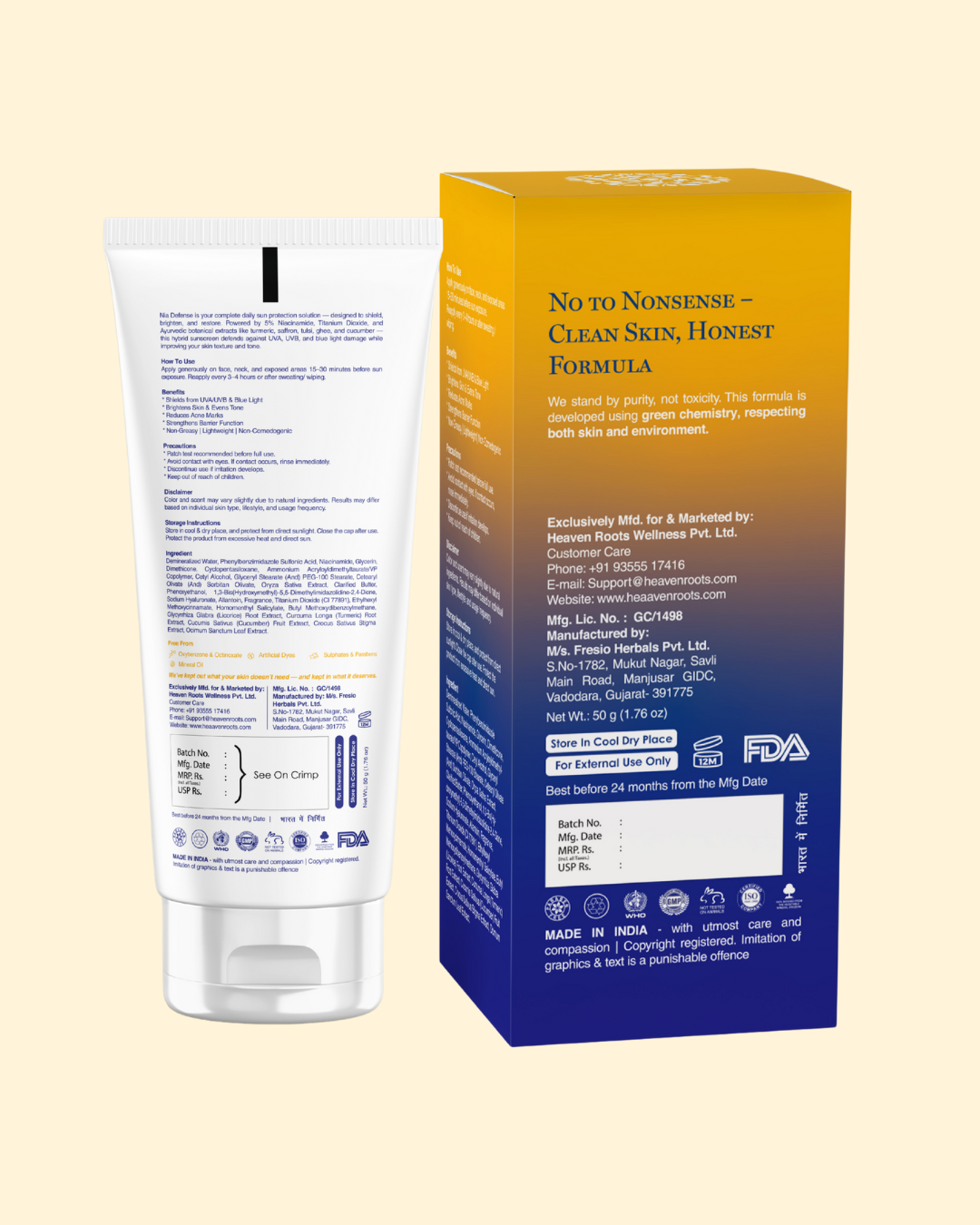 NIA DEFENCE SUNSCREEN SPF 50 PA++++