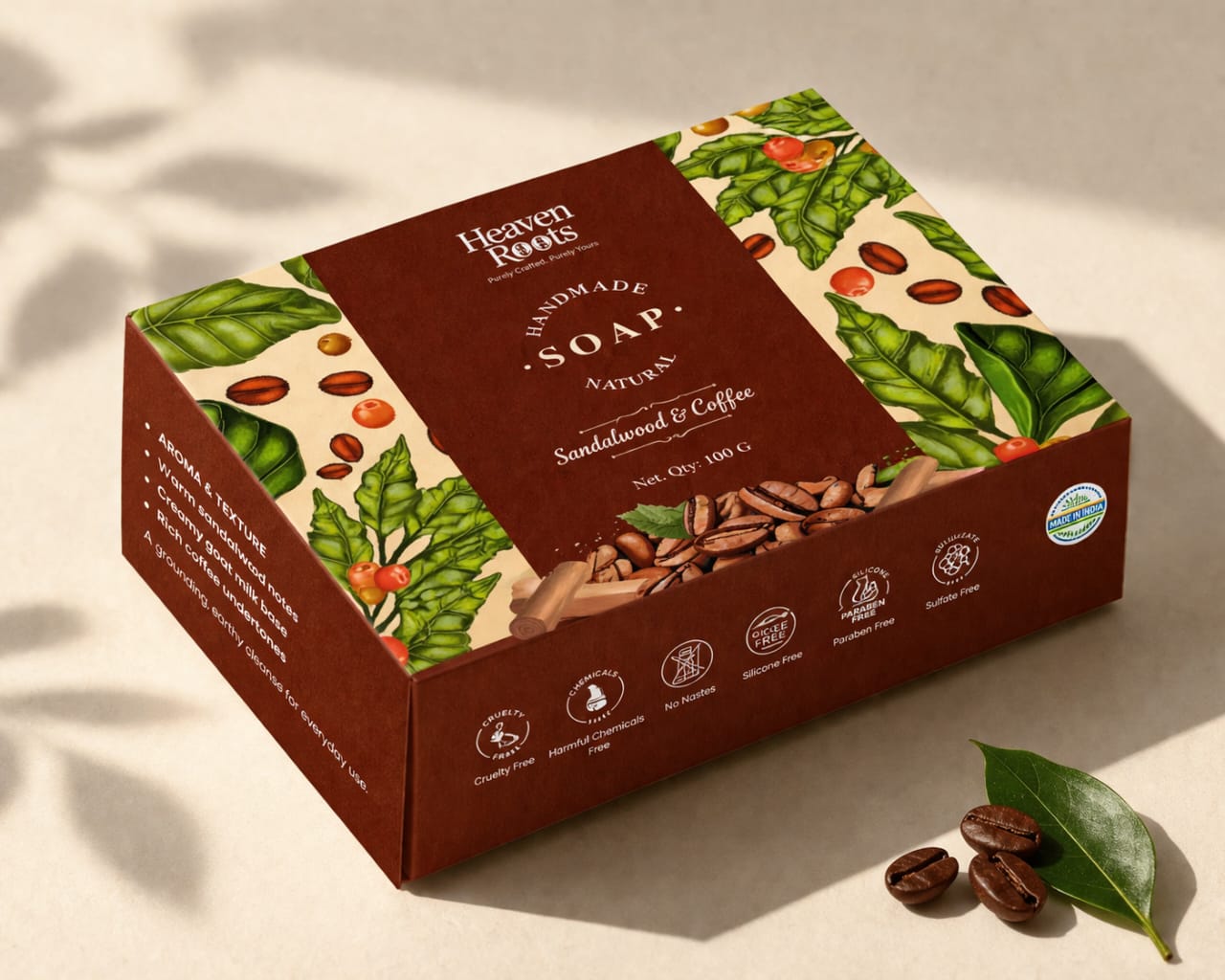 Heaven Roots Sandalwood & Coffee Handmade Soap | 100g