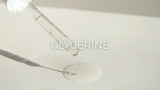 Glycerin being dropped from a pipette showing its clear lightweight texture used in sunscreen for skin hydration and barrier support