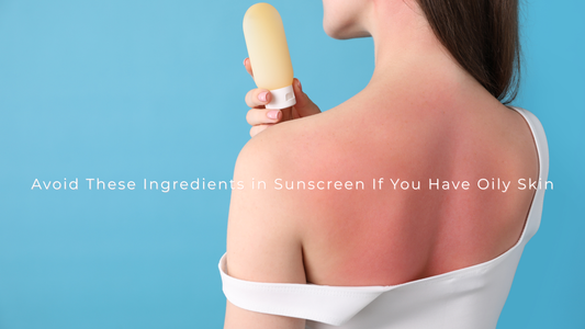 A woman applying sunscreen on her back showing the importance of knowing sunscreen ingredients to avoid for oily skin