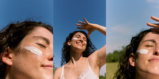 Girl applying Organic SPF 50 Sunscreen