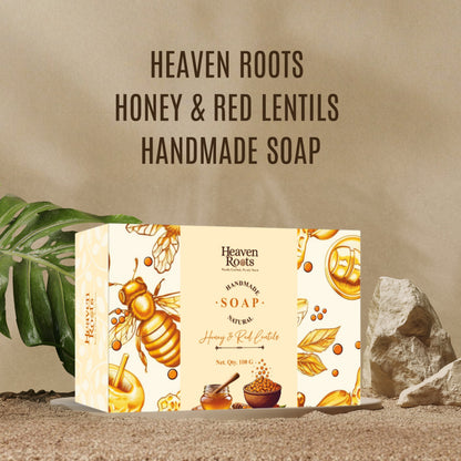 Honey & Red Lentils Handmade Soap for Dry Skin | 100g